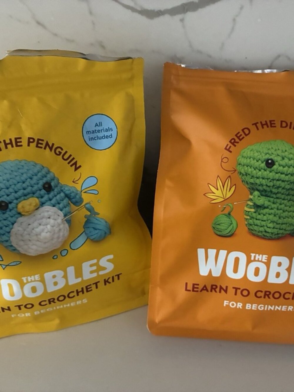Two woobles crochet kits - open but unused